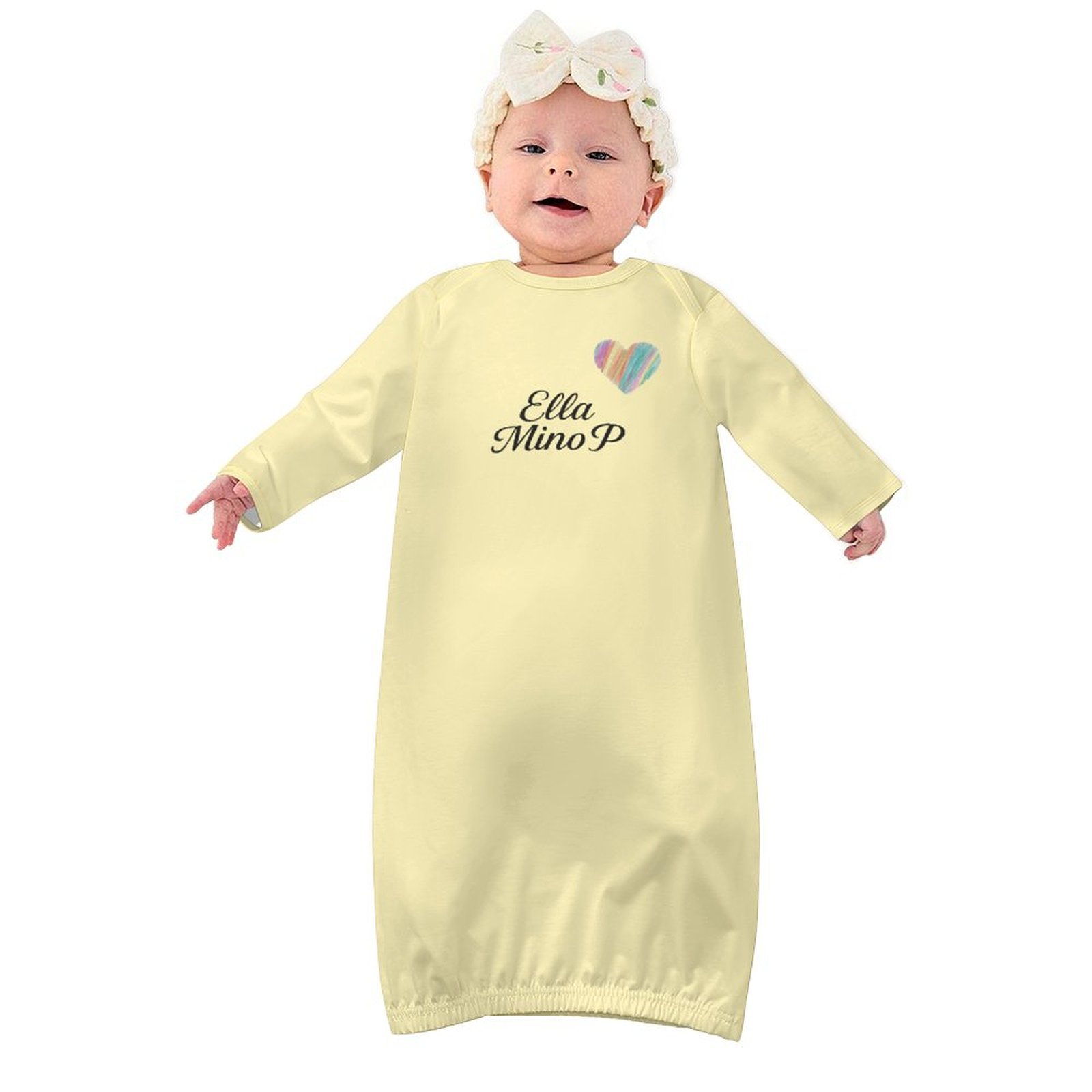 Baby Sleeper Gown Pastel Lemon