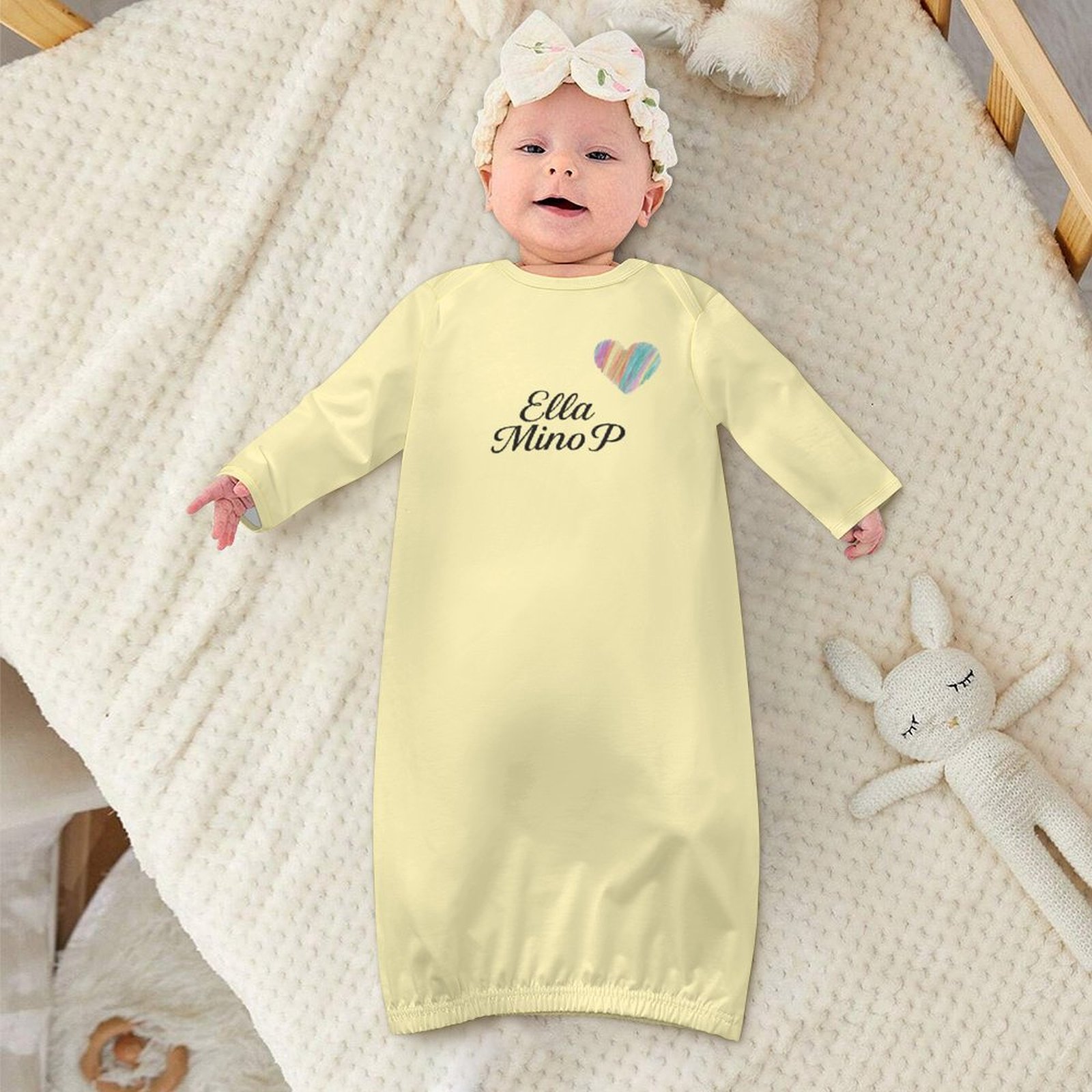 Baby Sleeper Gown Pastel Lemon