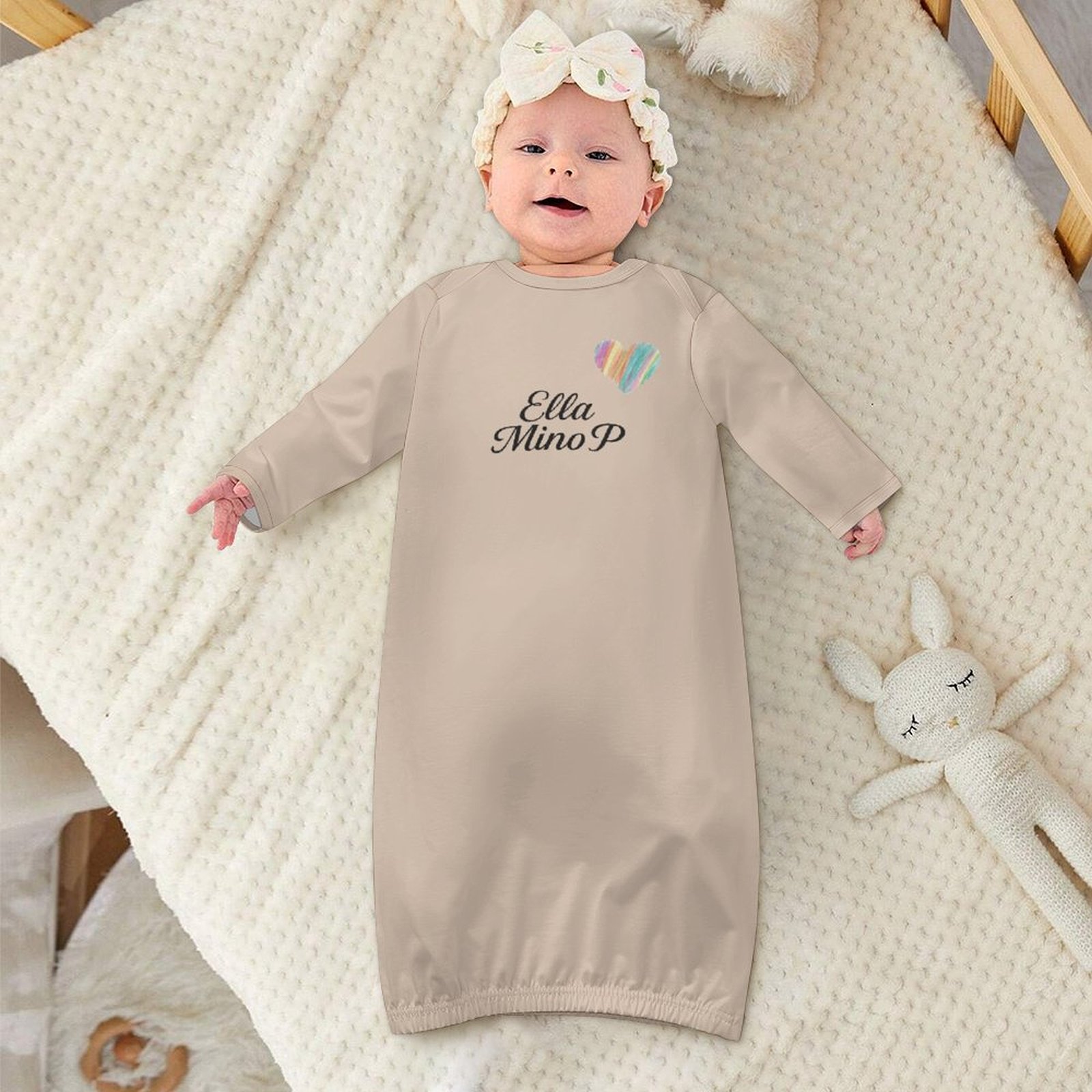 Baby Sleeper Gown Milk Mocha