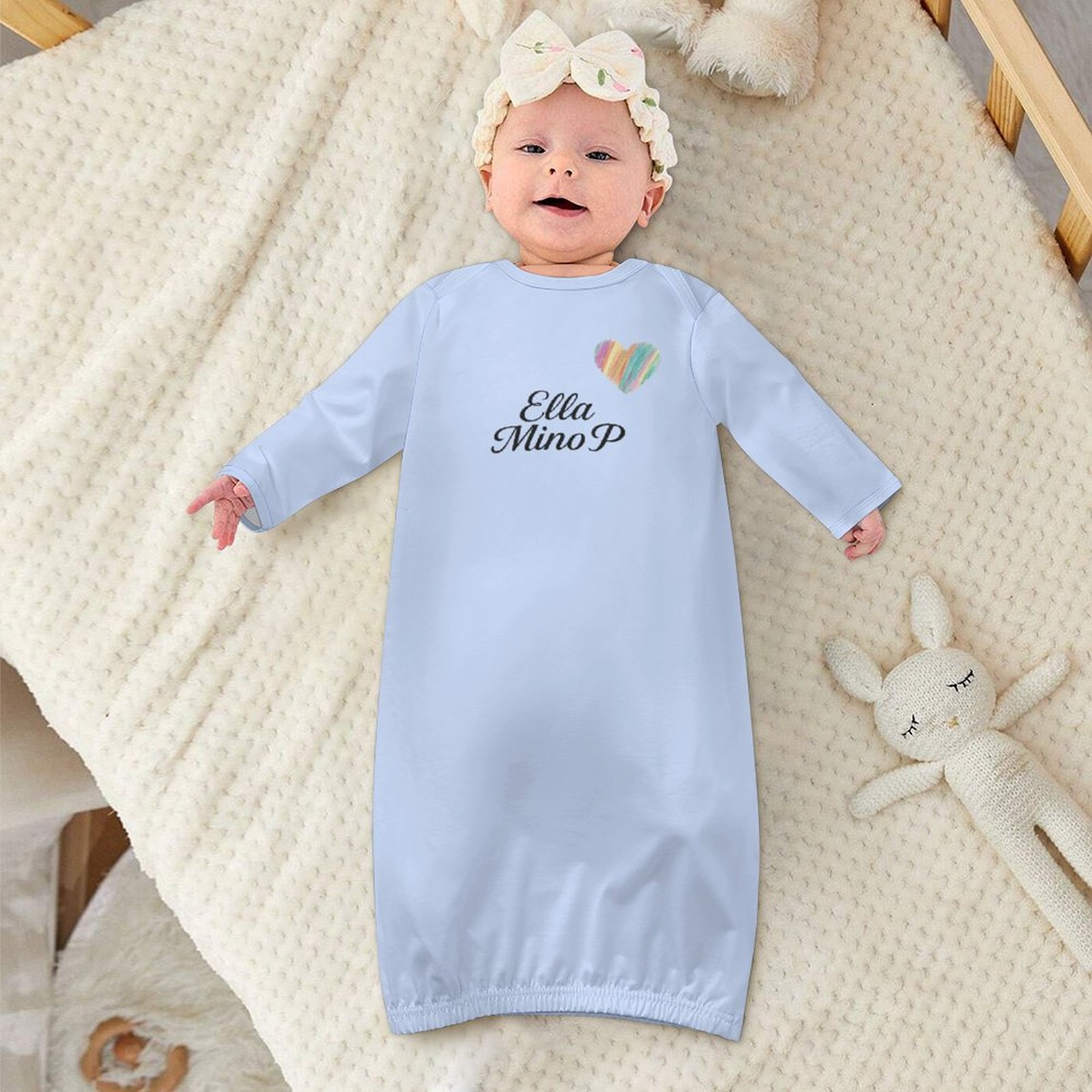 Baby Sleeper Gown Powder Blue