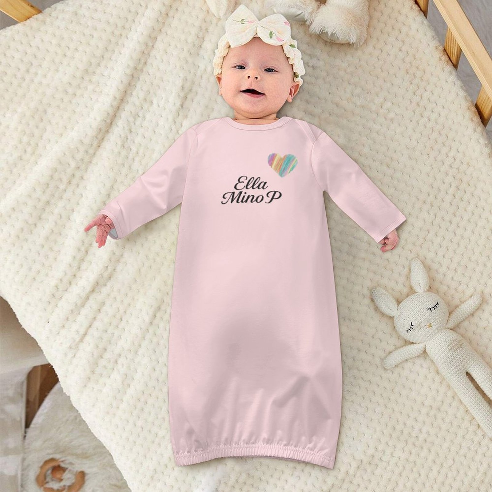 Baby Sleeper Gown Dusty Peach