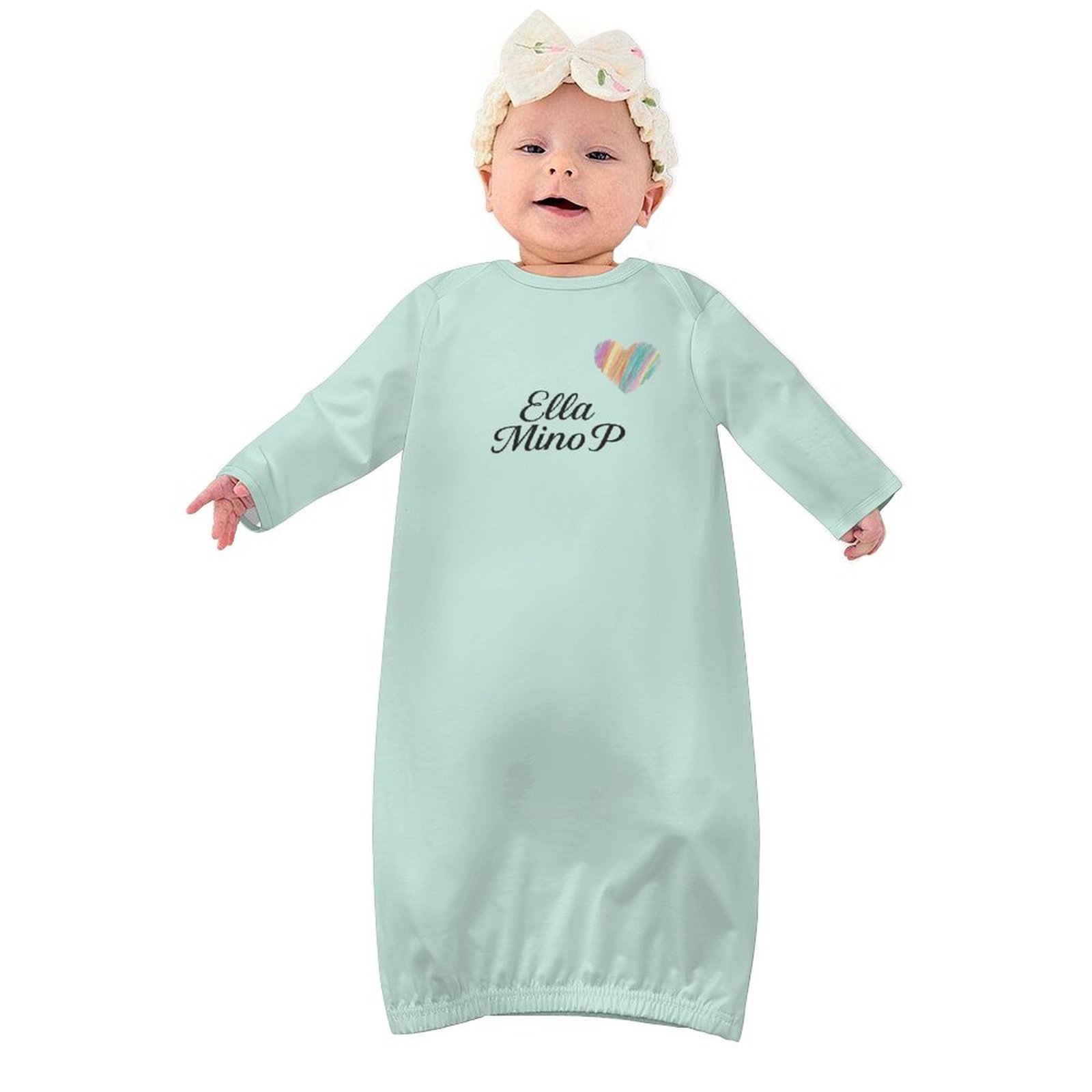 Baby Sleeper Gown Pastel Mint
