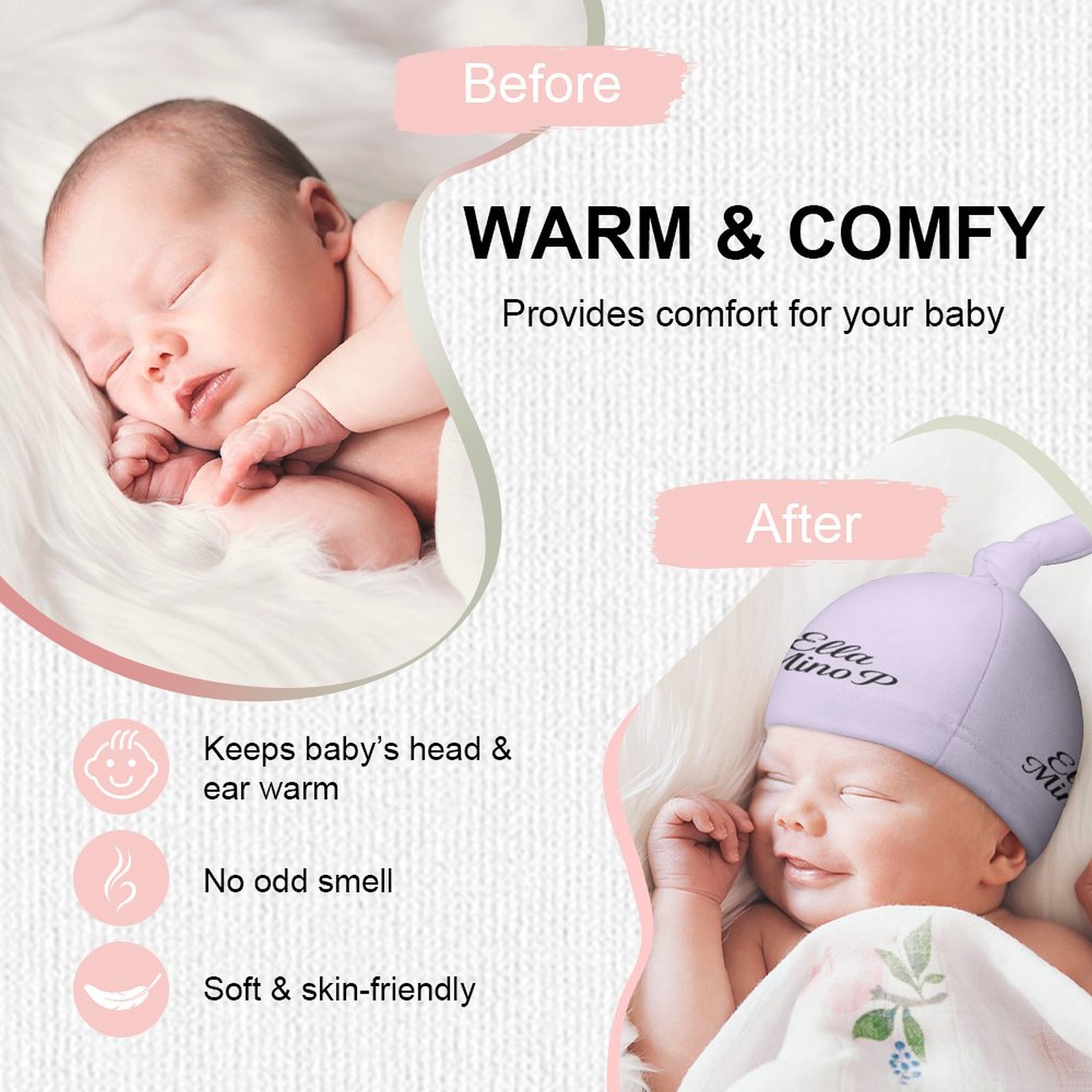 Baby Knot Hat Lavender