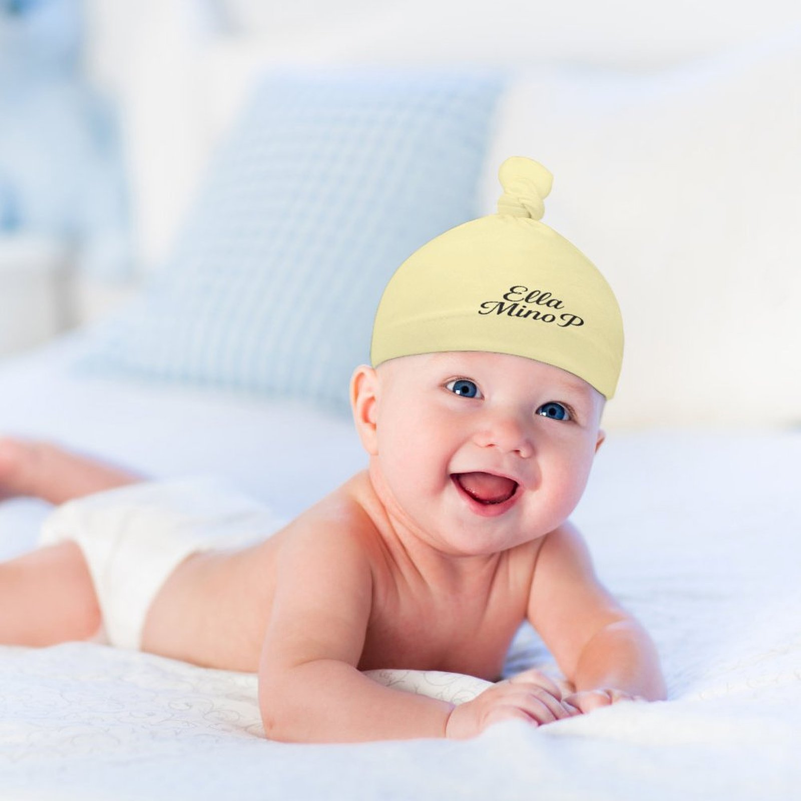 Baby Knot Hat Sky Yellow