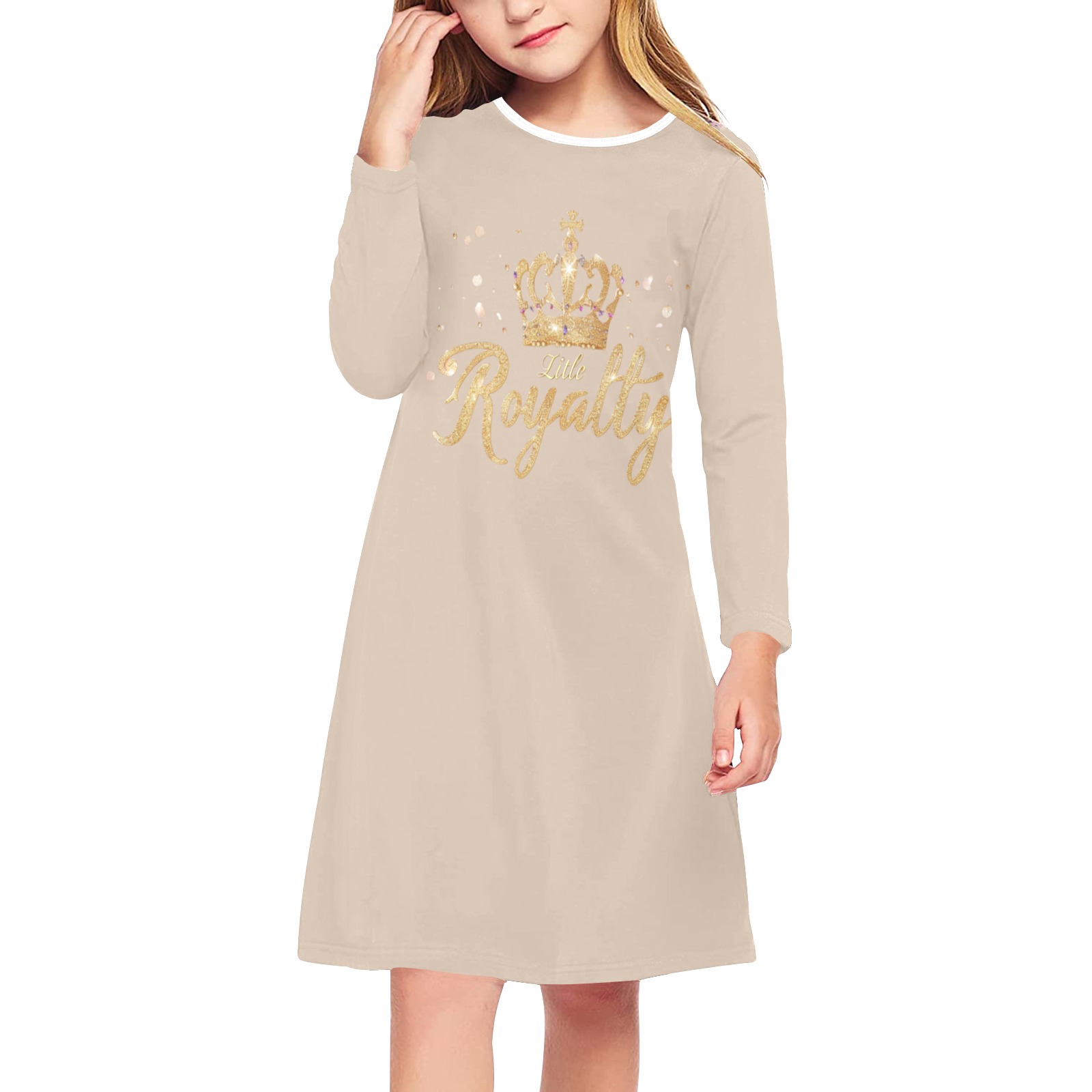 Little Royalty Girl's Dress Coffee