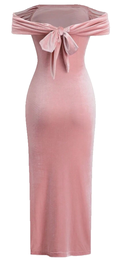 Elegant Pink Velvet Gown