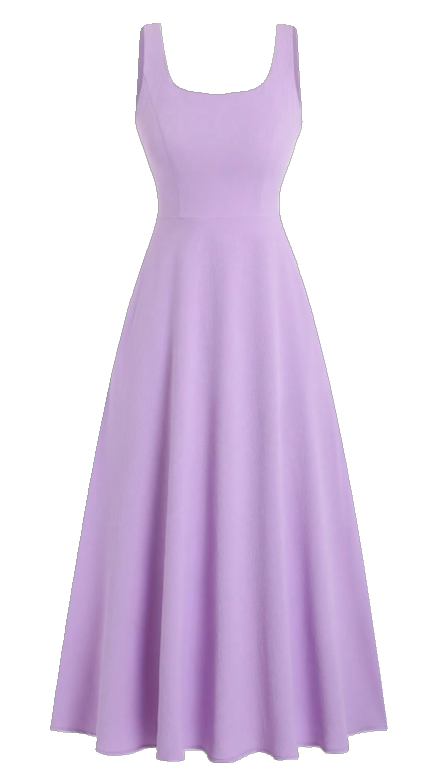 Maxi Dress A-Line Flare Sleeveless Scoop Neck