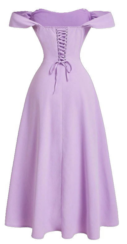 Elegant Lavender Off-Shoulder Dress