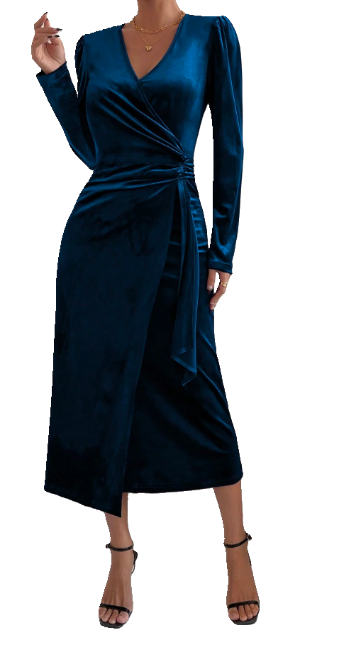 Elegant Velvet Long Dress