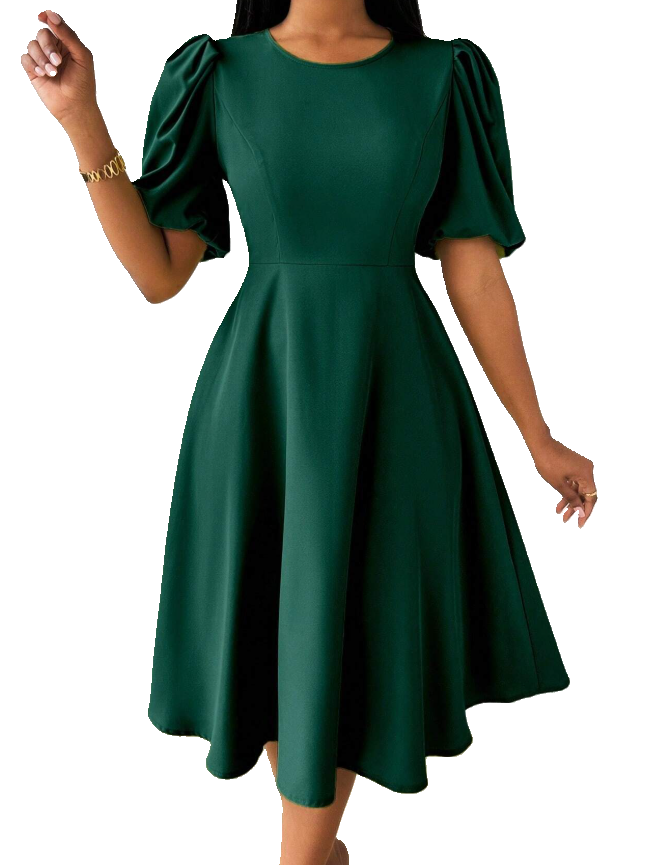 Emerald Green Midi Dress