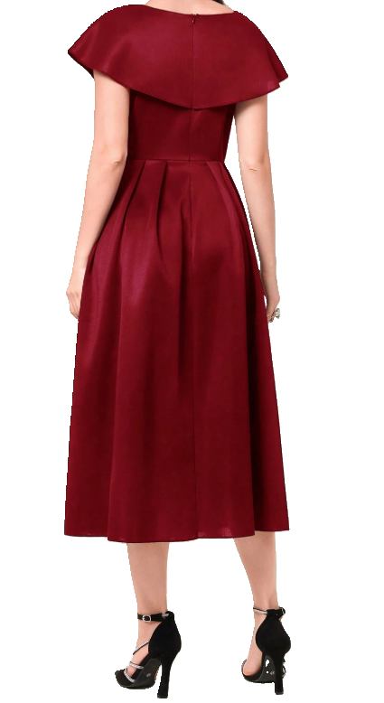 Elegant Burgundy Evening Dress