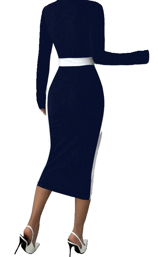 Elegant Navy Blue Bodycon Dress