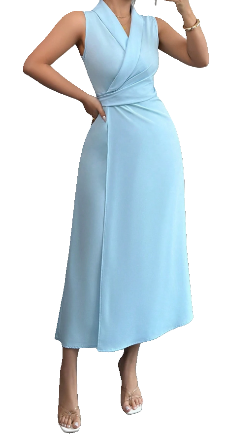 Elegant Light Blue Maxi Dress