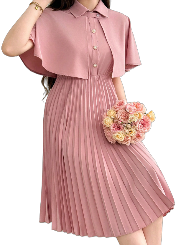 Elegant Pleated Midi Dress