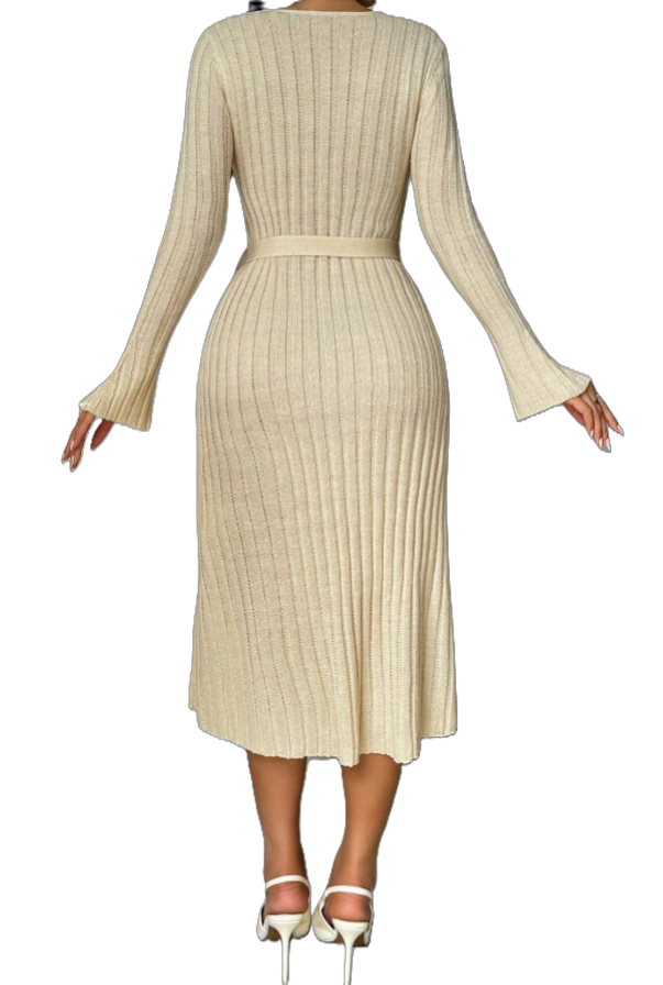 Elegant Ribbed Knit Dress