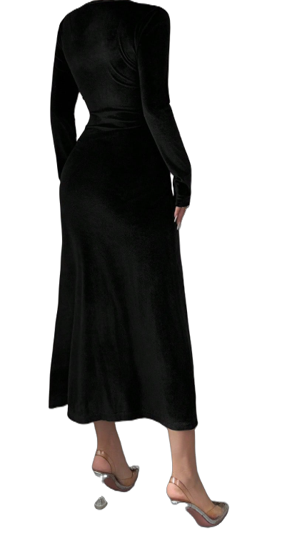 Elegant Black Velvet Dress