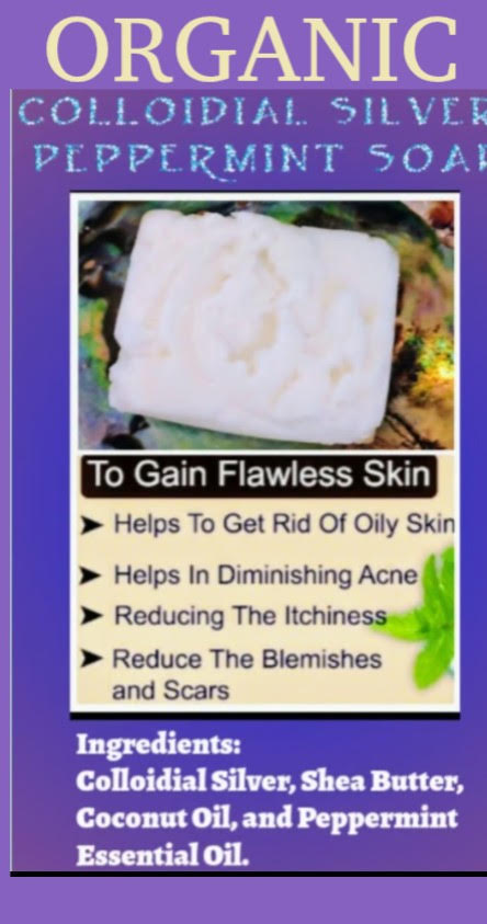 Colloidal Silver Peppermint Organic Soap Bar 