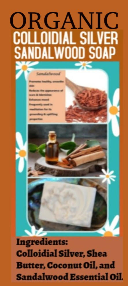 Colloidal Silver Sandalwood Organic Soap Bar 