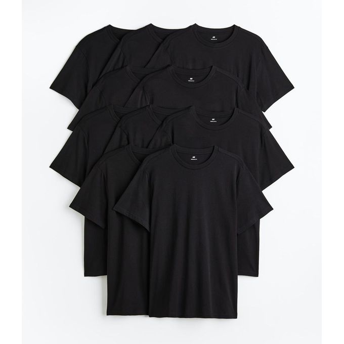 Black T-Shirt Pack 10 sets - 100% Cotton