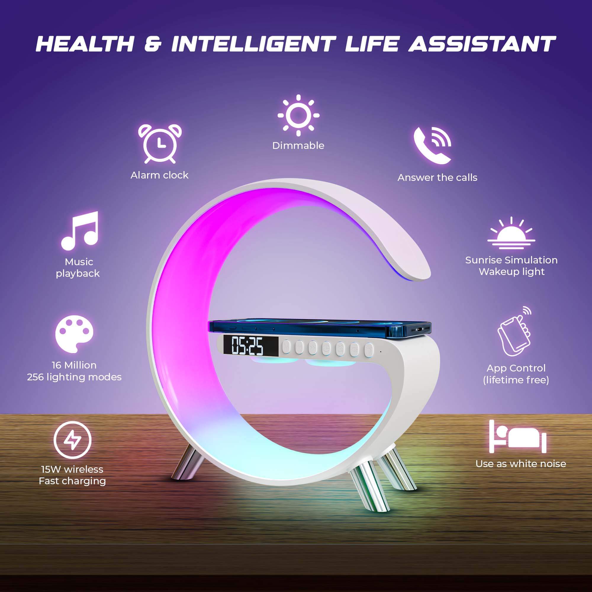 Smart Wireless Charging Lamp Clock