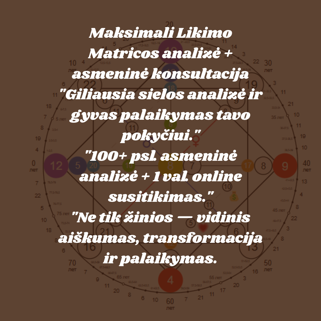 Maksimali Likimo Matricos analizė ( VIP kombinuota Likimo Matricos Analizė)  + online konsultacija