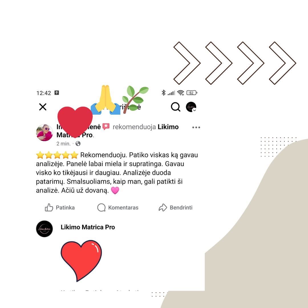 VIP kombinuota Likimo Matricos Analizė  +  audiofailas (voice) apie 30 min trukmės