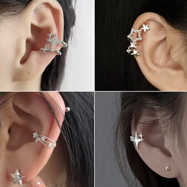 Star and Moon Ear Cuffs
