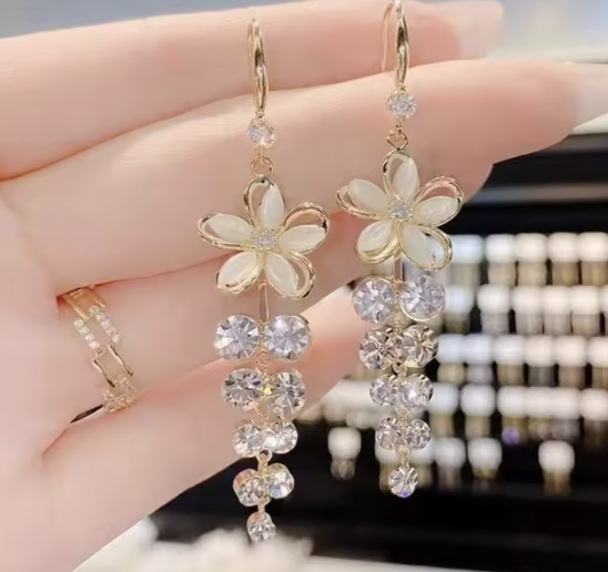 Elegant Flower Drop Earrings