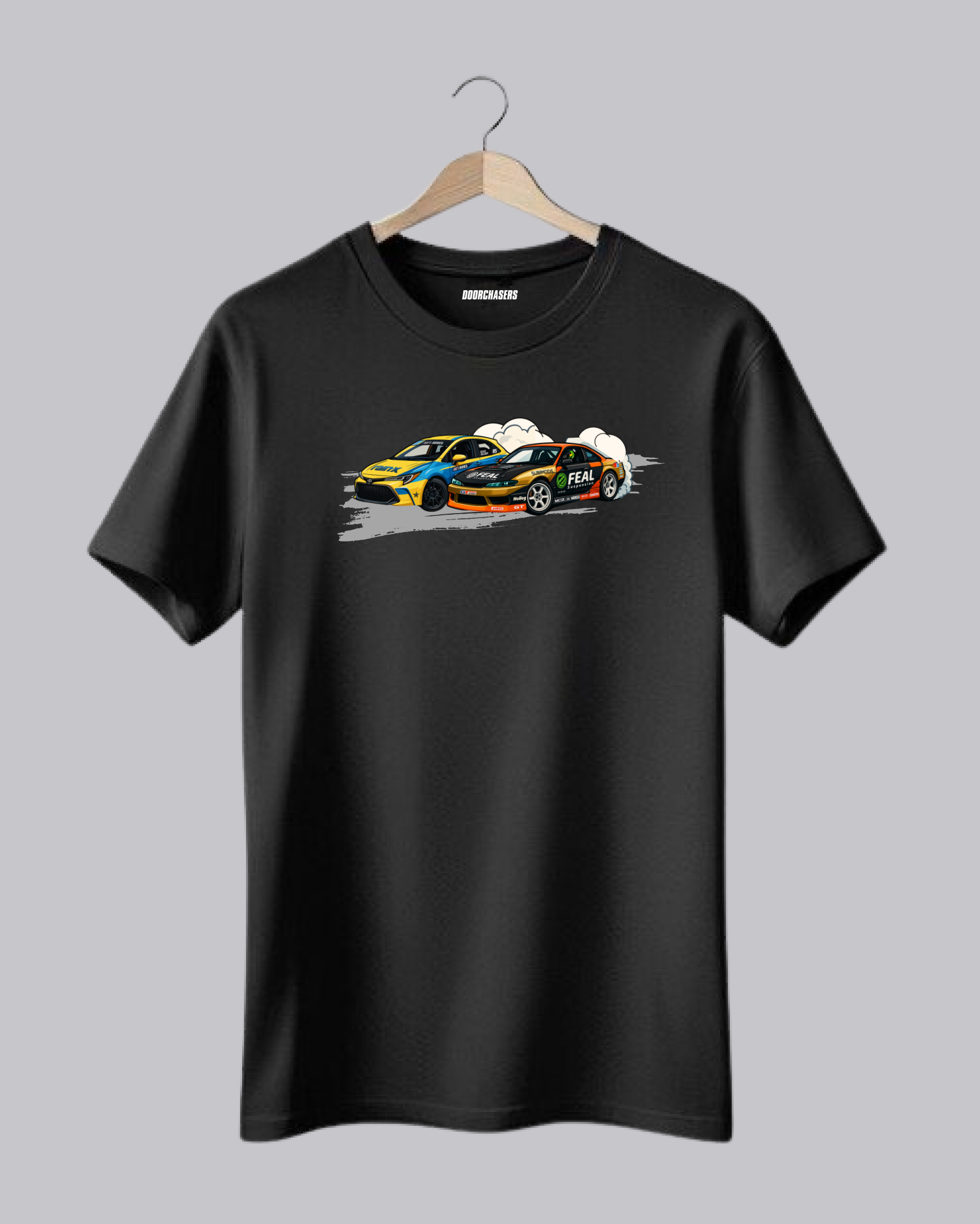 Door Chasers Racing Cars Graphic Printed T-Shirt