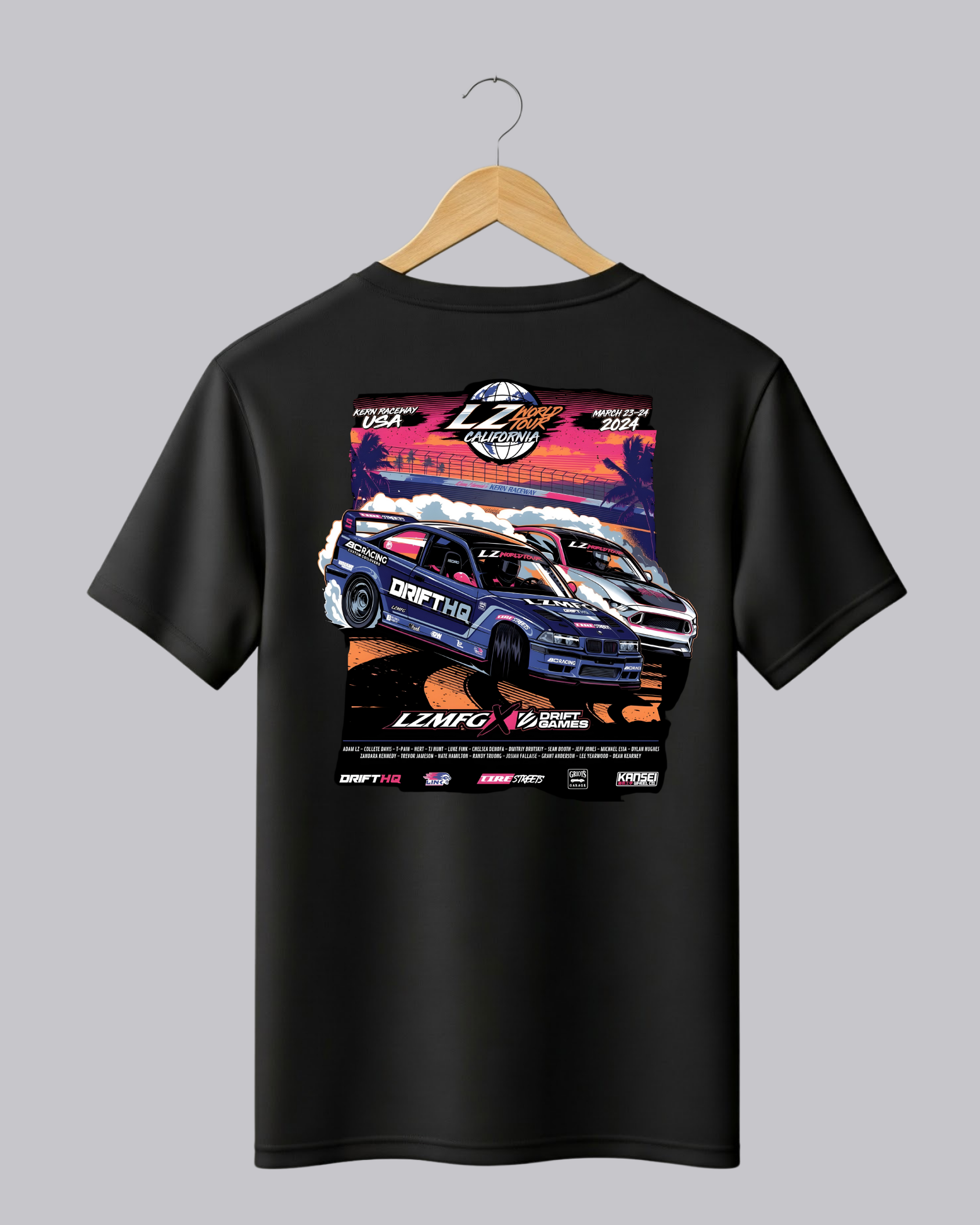 LZ World Tour Black Graphic Printed T-Shirt