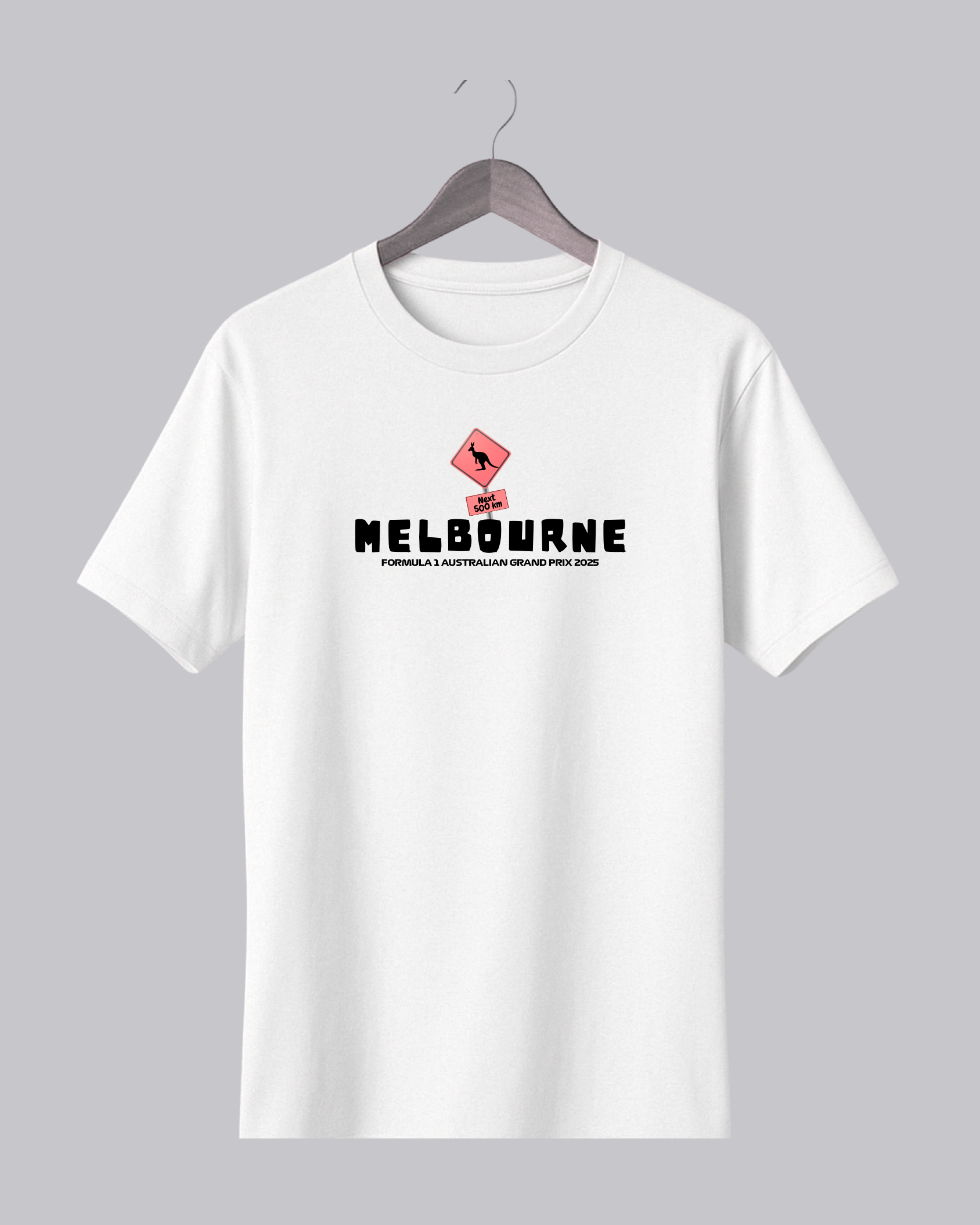 Melbourne Themed White Printed T-Shirt