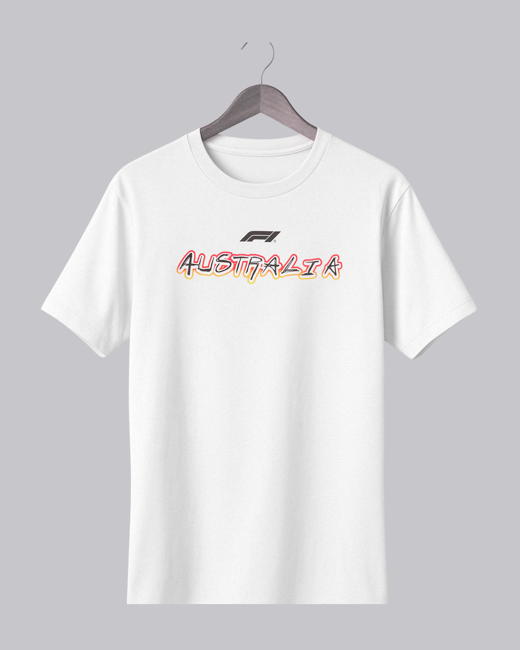 F1 Australia White Printed T-Shirt