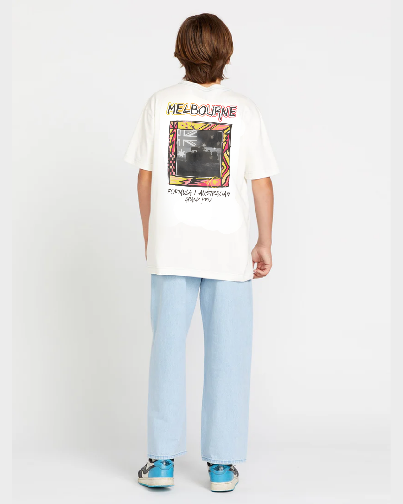 F1 Australia White Printed T-Shirt