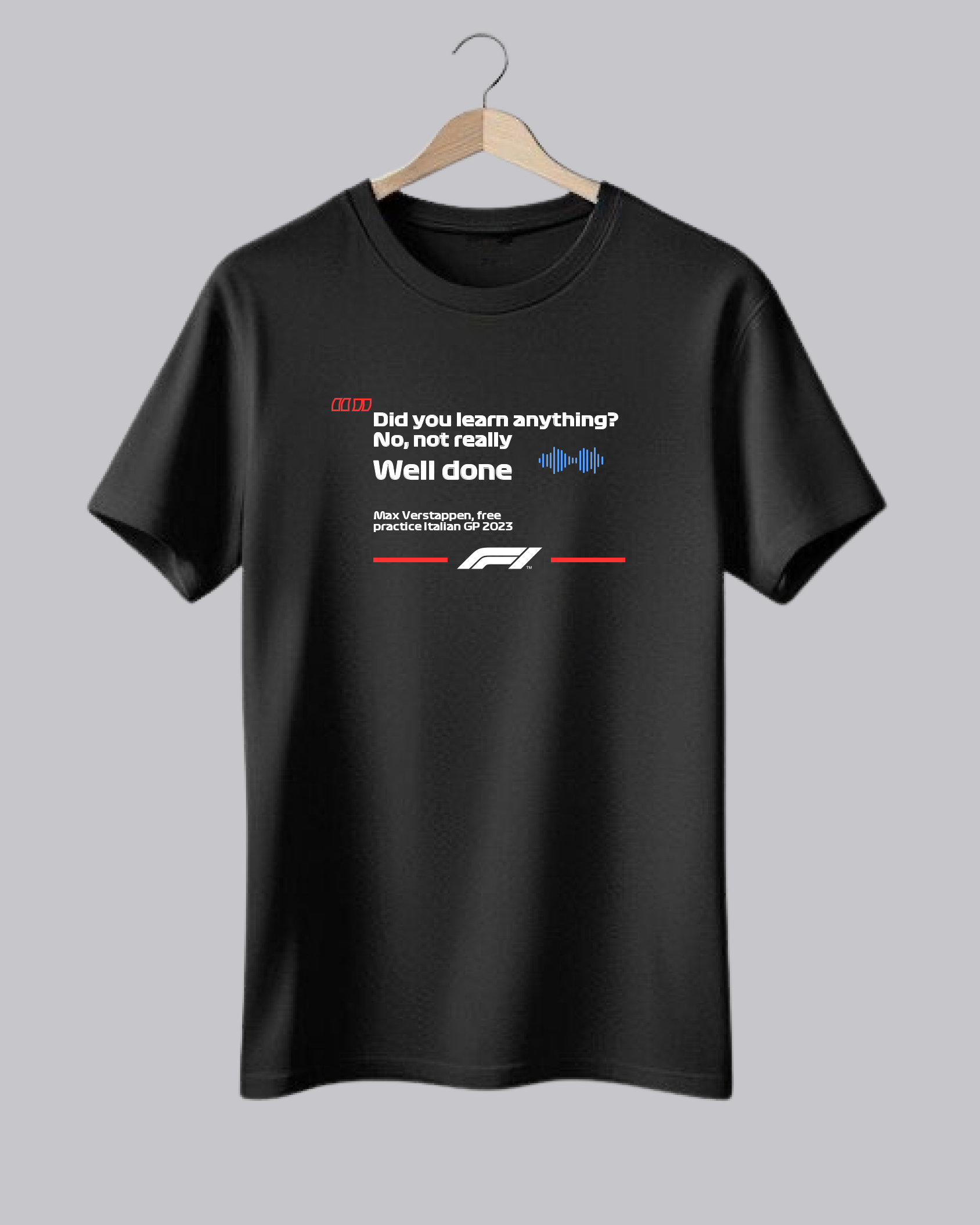 F1 Drivers Collection Black Graphic Printed T-Shirt