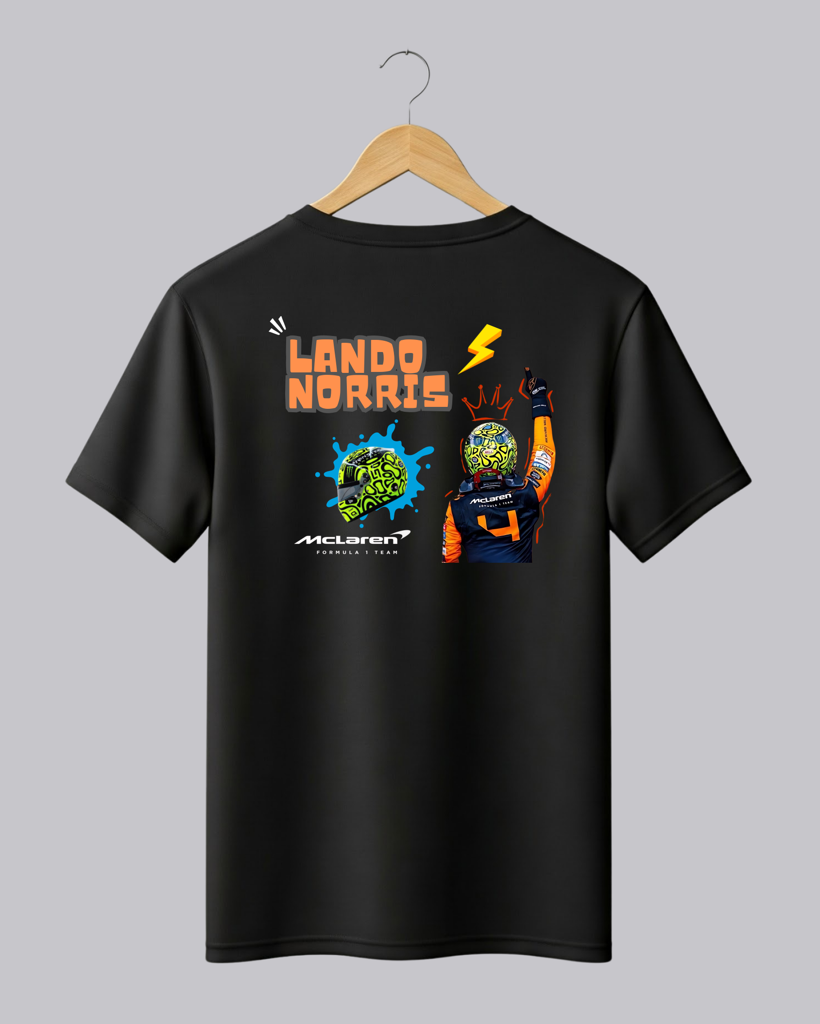 Lando Norris Black Graphic Printed T-Shirt