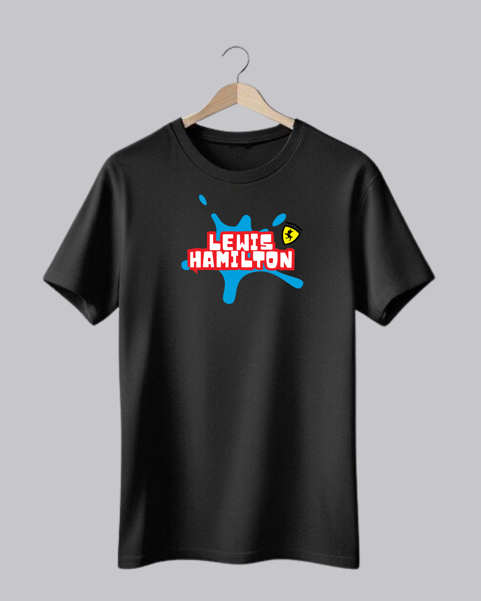 Lewis Hamilton Black Graphic Printed T-Shirt