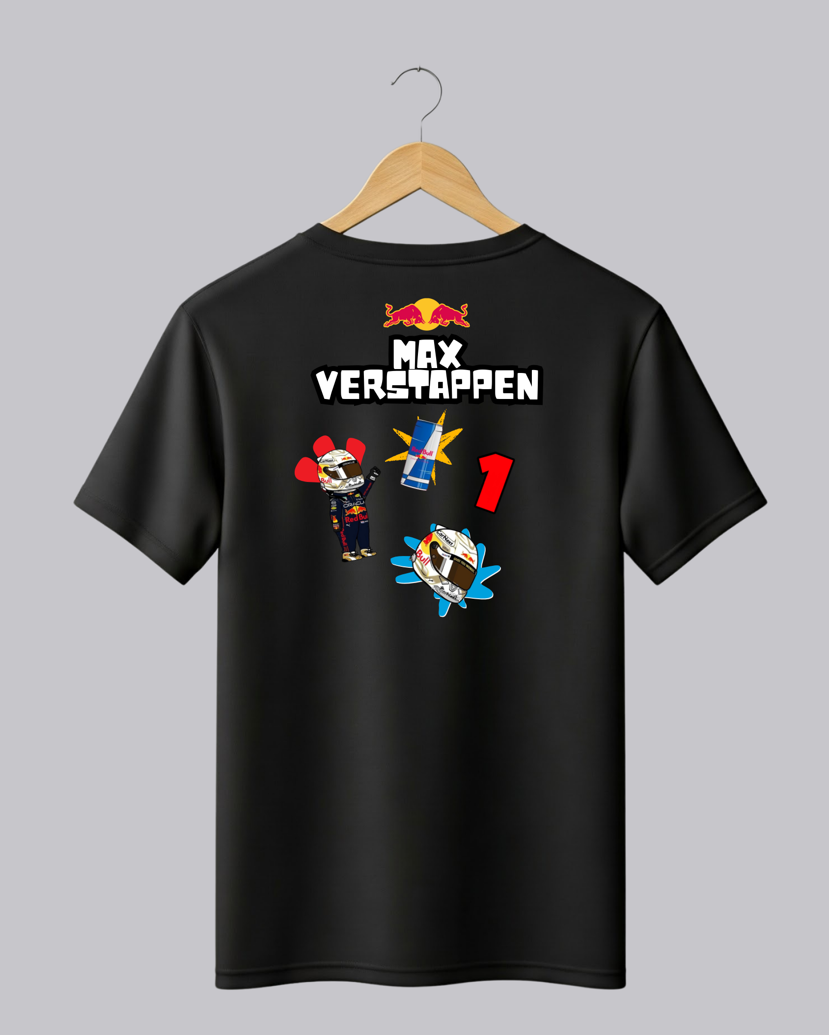 Max Verstappen Black Graphic Printed T-Shirt
