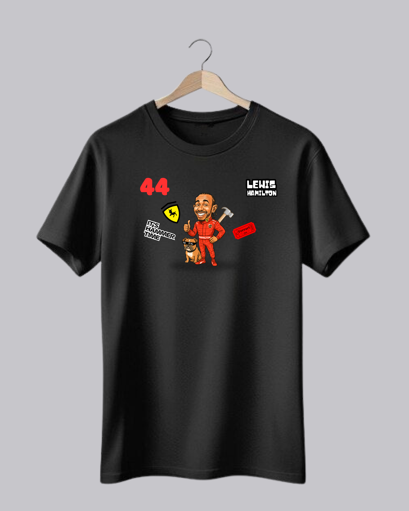 Lewis Hamilton Custom Black Printed T-Shirt