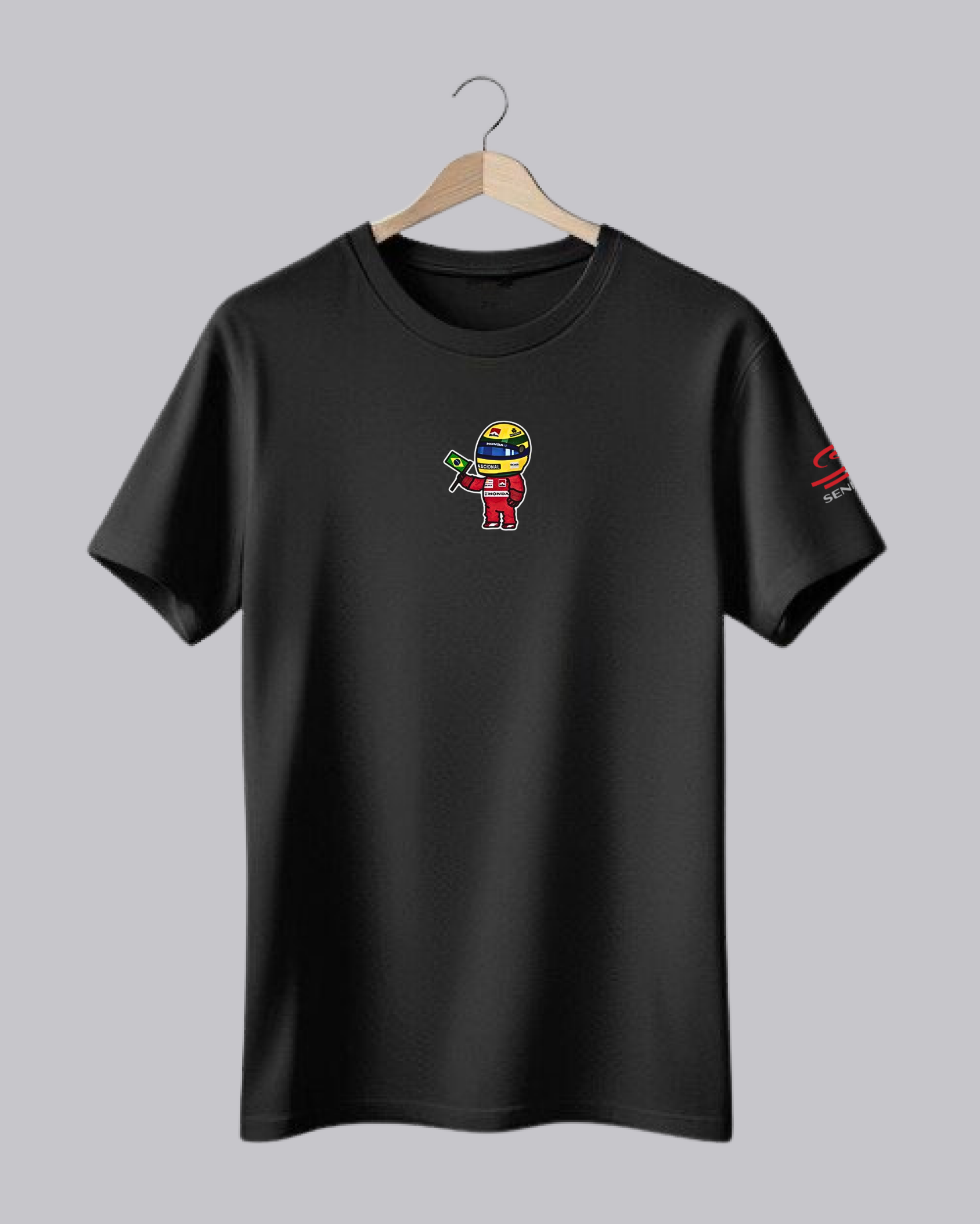 Black T-Shirt with Racer Graphic Printed T-Shirt