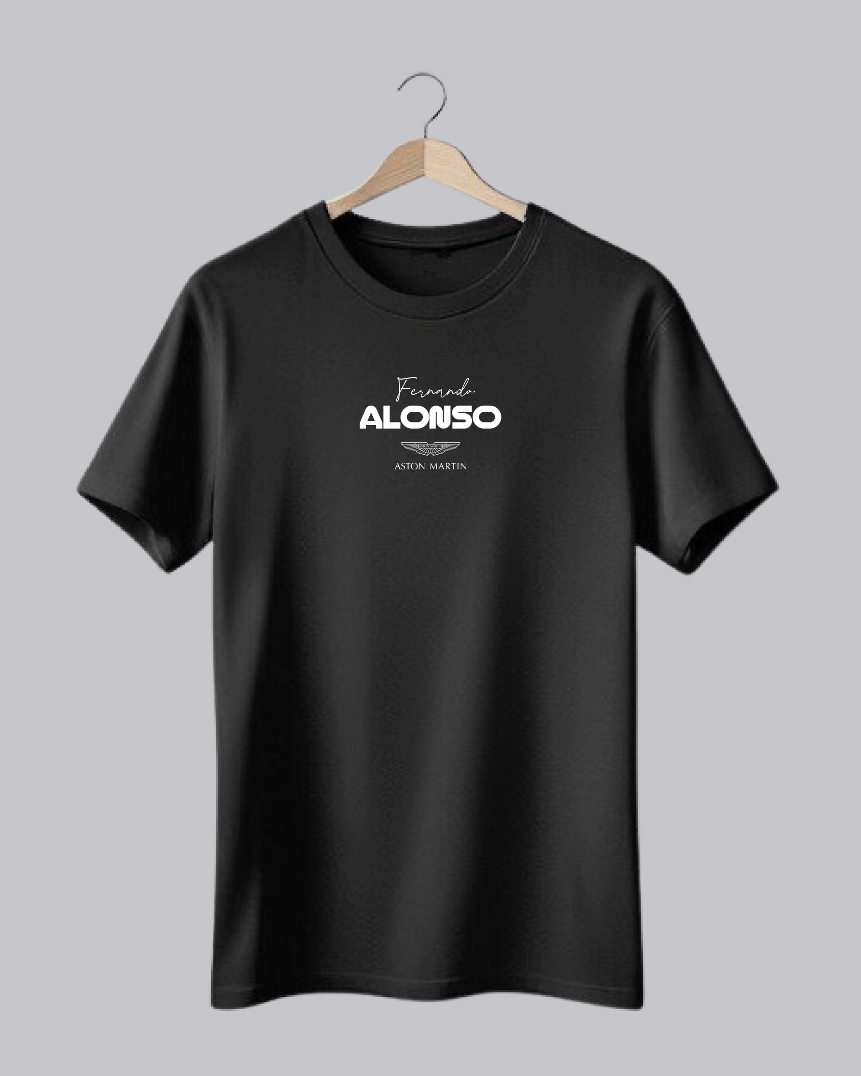 'Fernando Alonso Black Graphic Printed T-Shirt