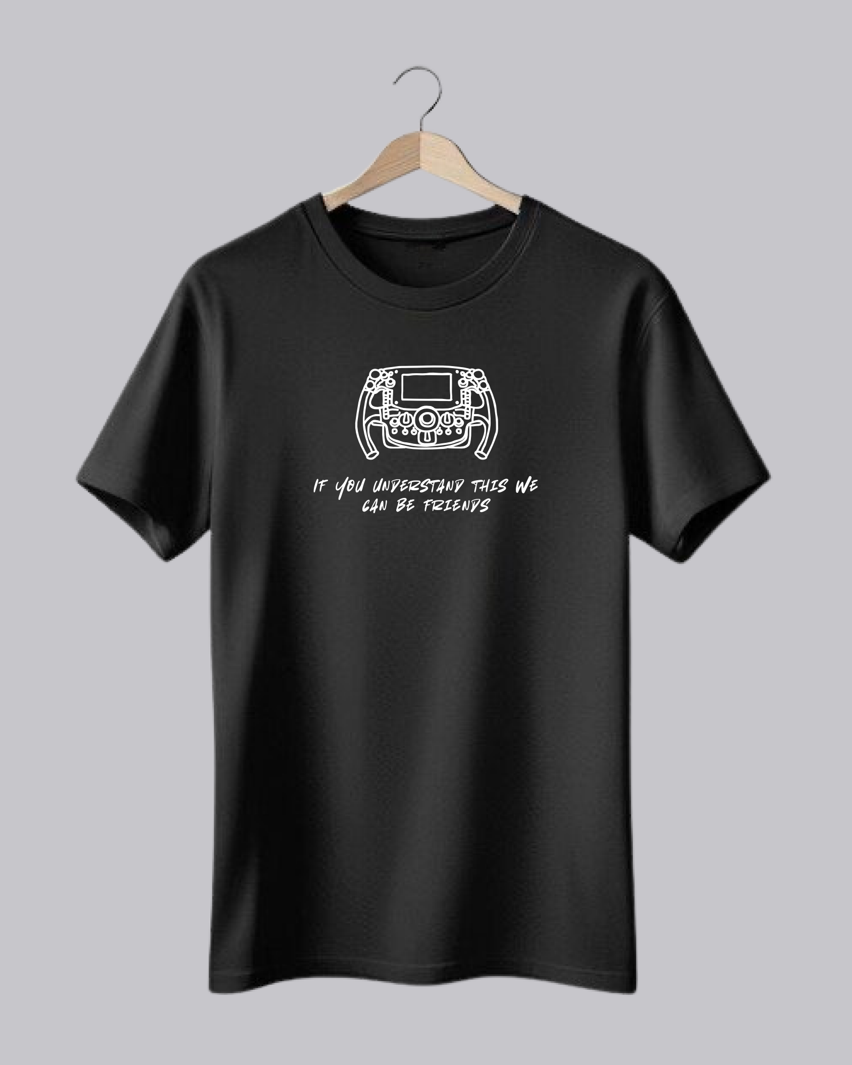 Black T-Shirt with Gaming Print