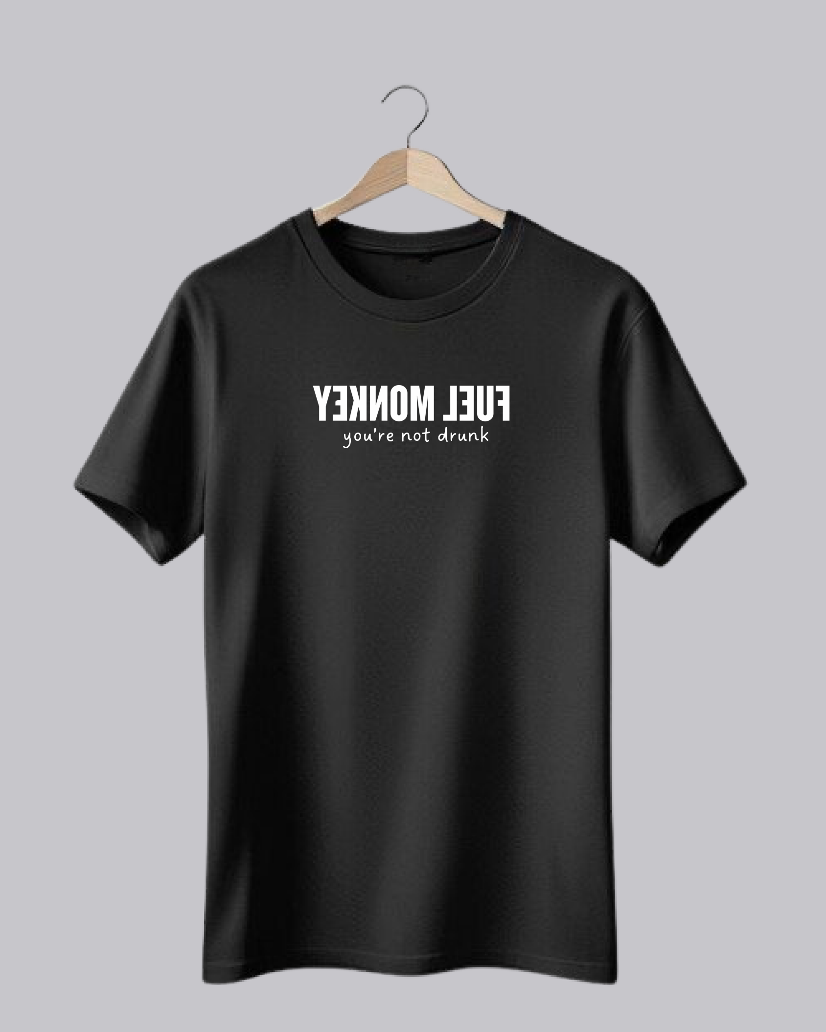 Black 'Fuel Monkey' Printed T-Shirt