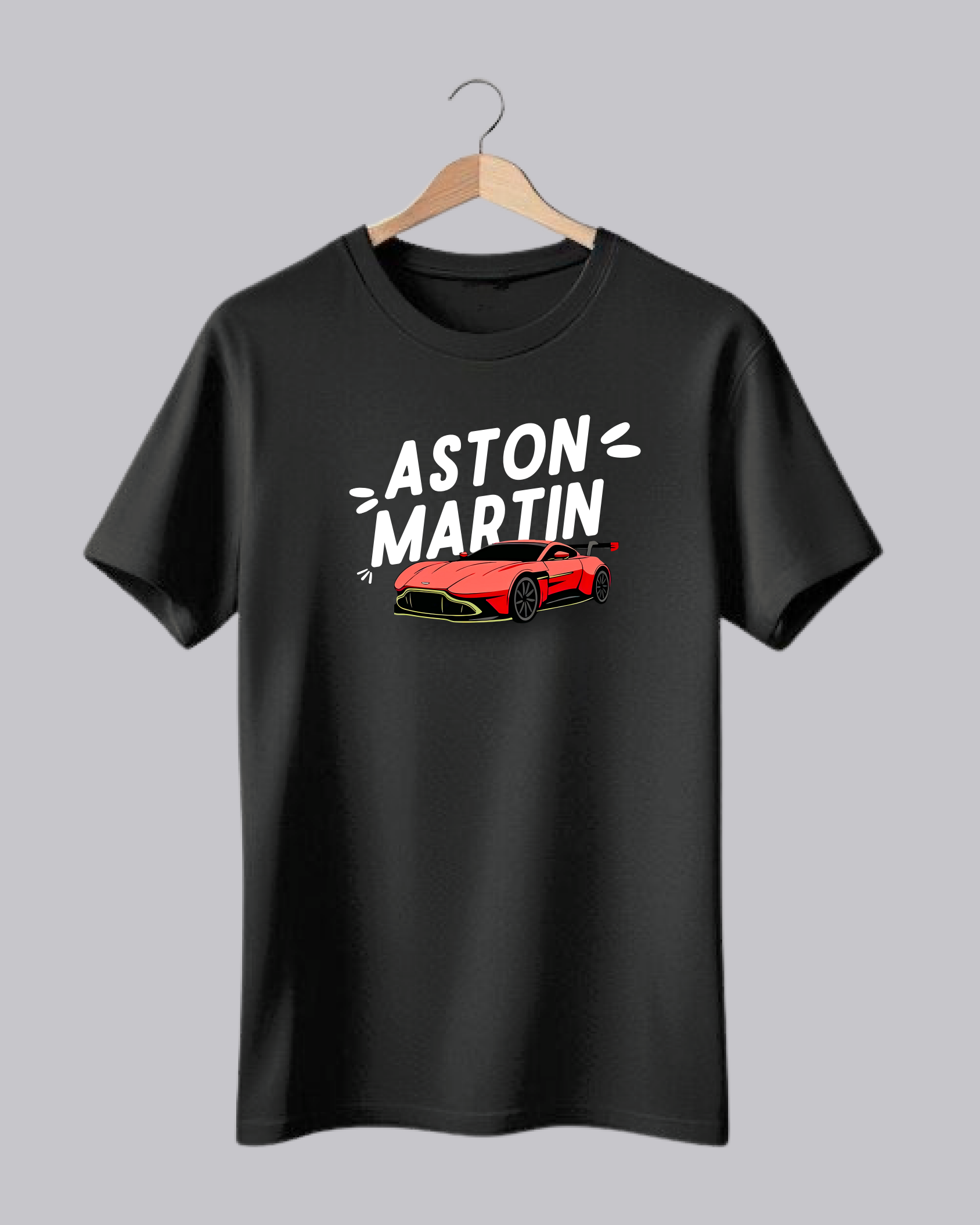 Black Aston Martin Printed T-Shirt