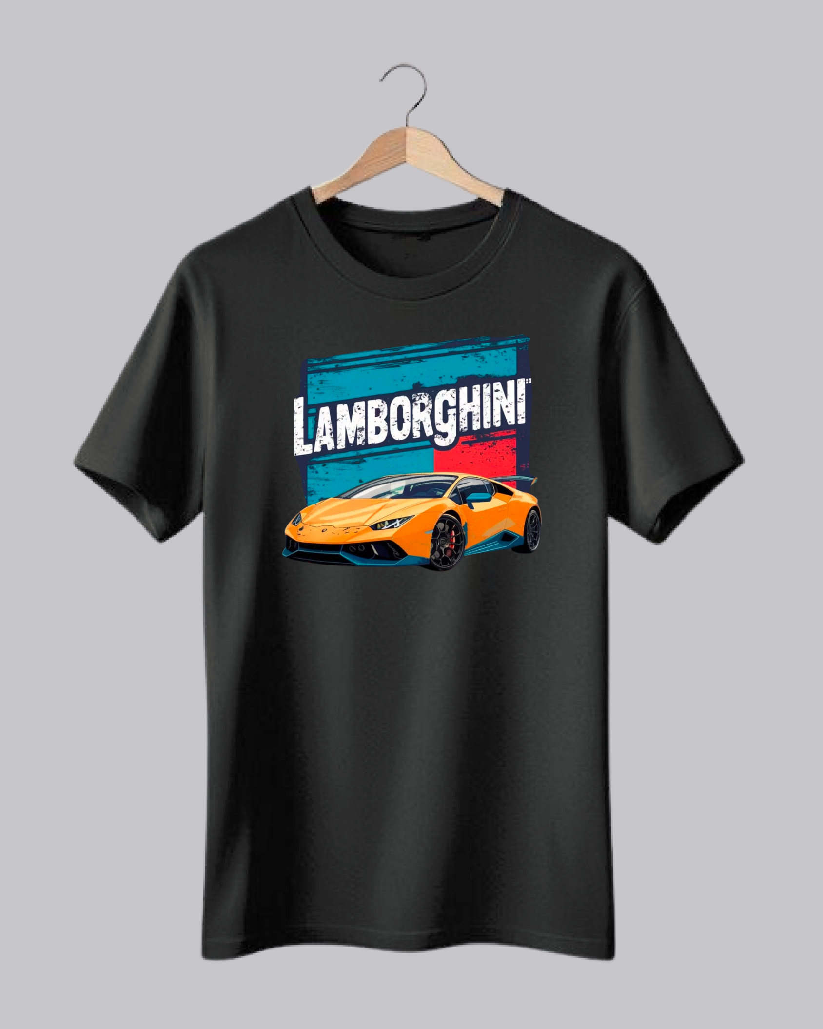 Lamborghini Black Printed T-shirt