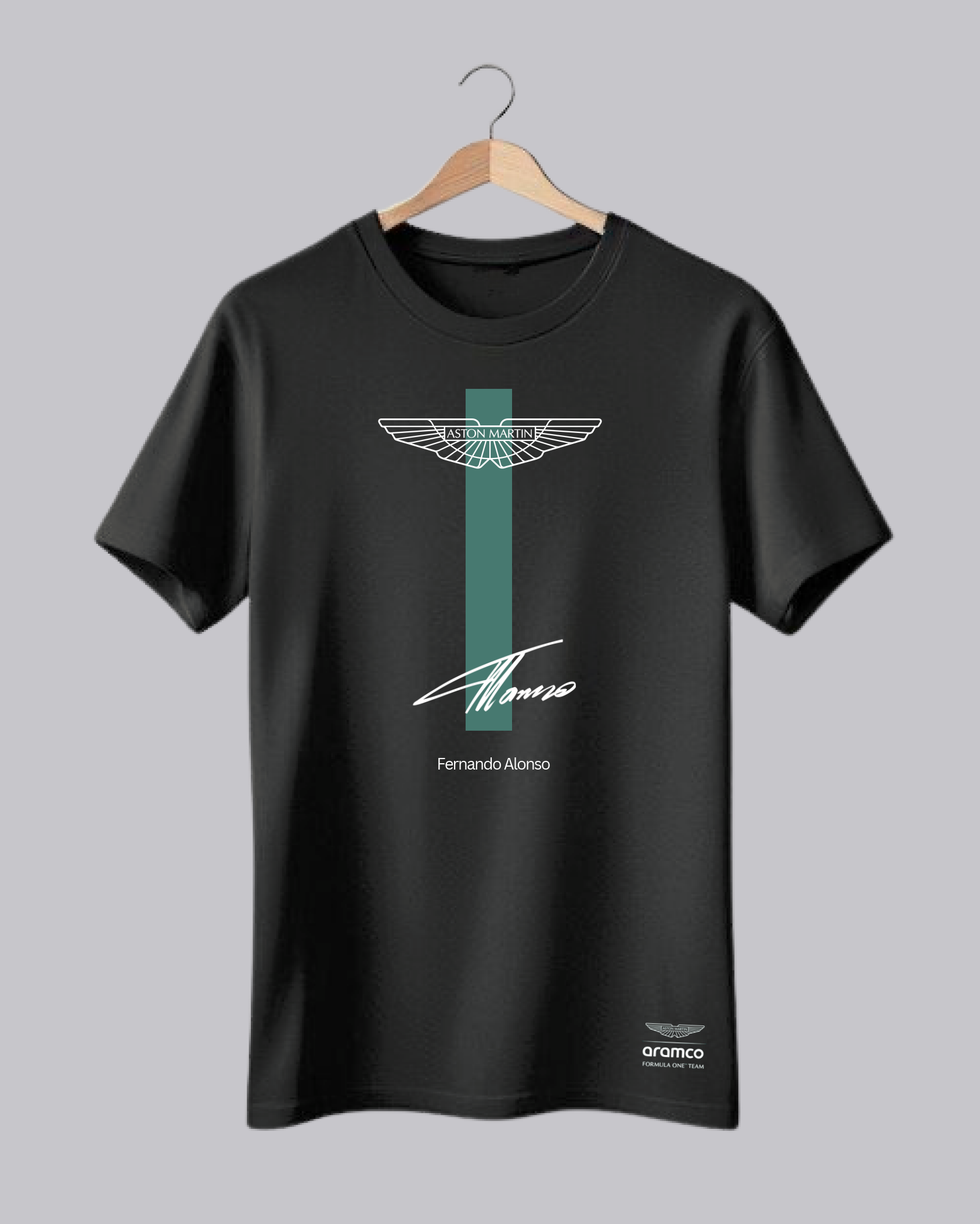 Fernando Alonso - Aston Martin Printed T-shirt