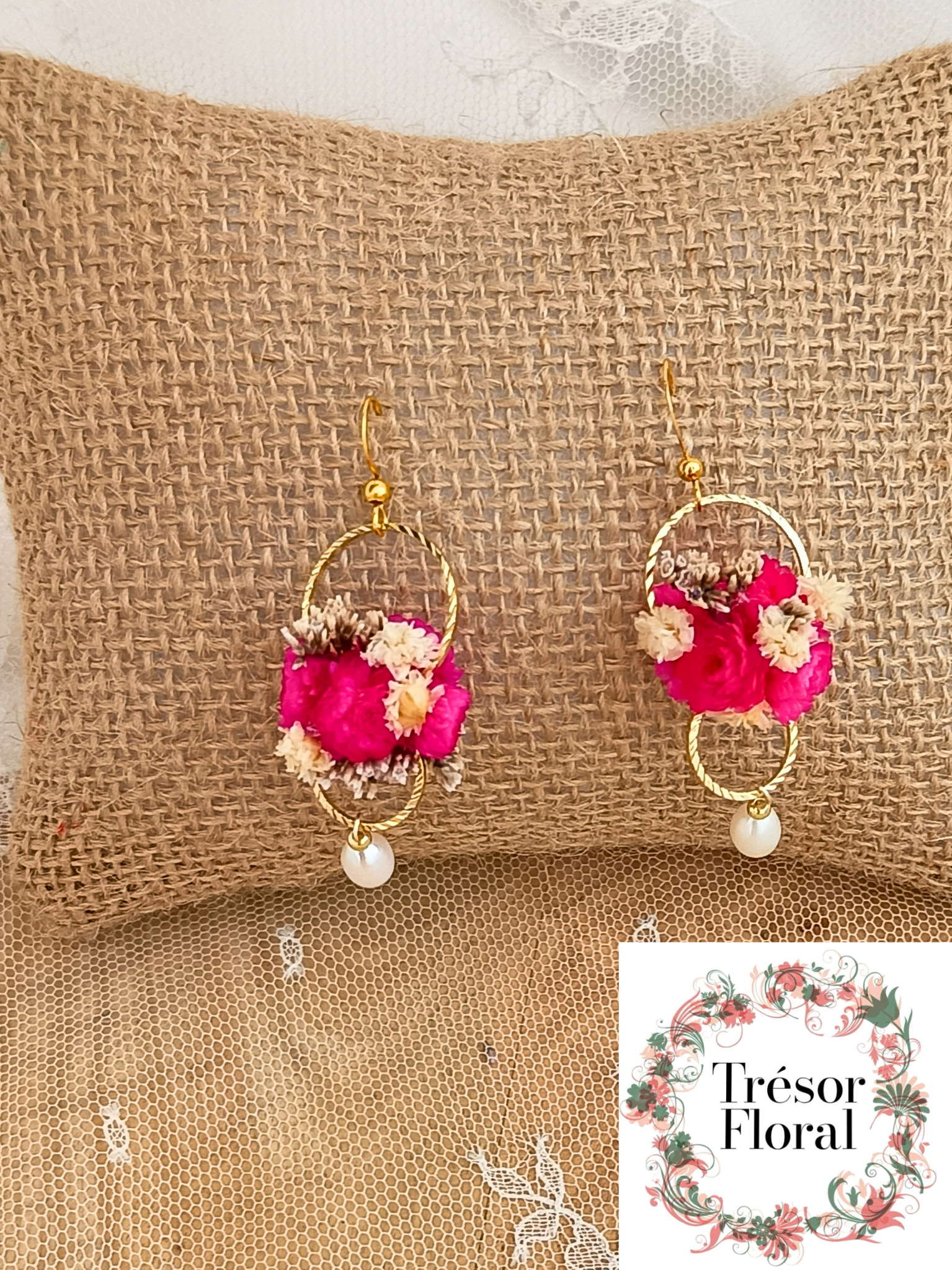Boucle d’oreille florale originale