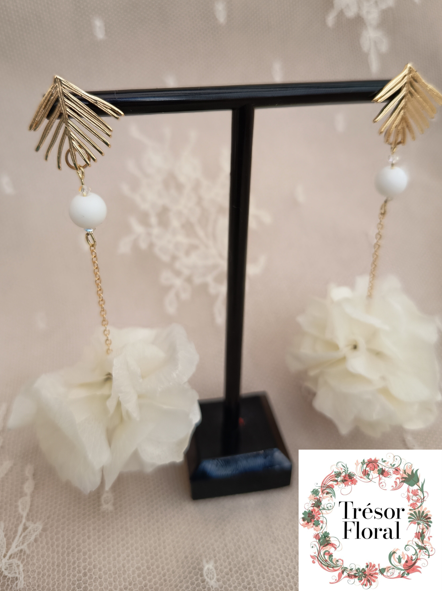 Boucles d'oreilles florales  originales
