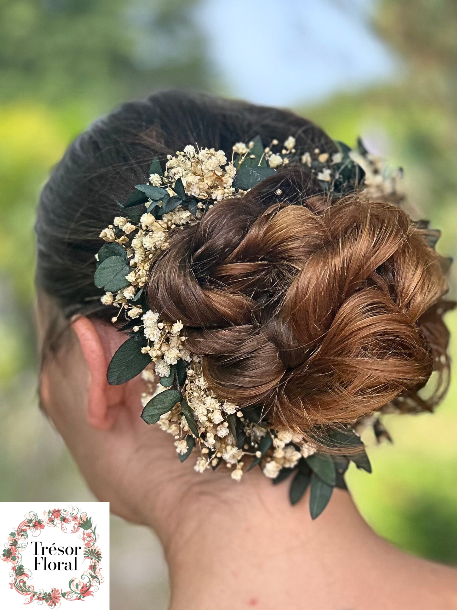 Tour de chignon eucalyptus