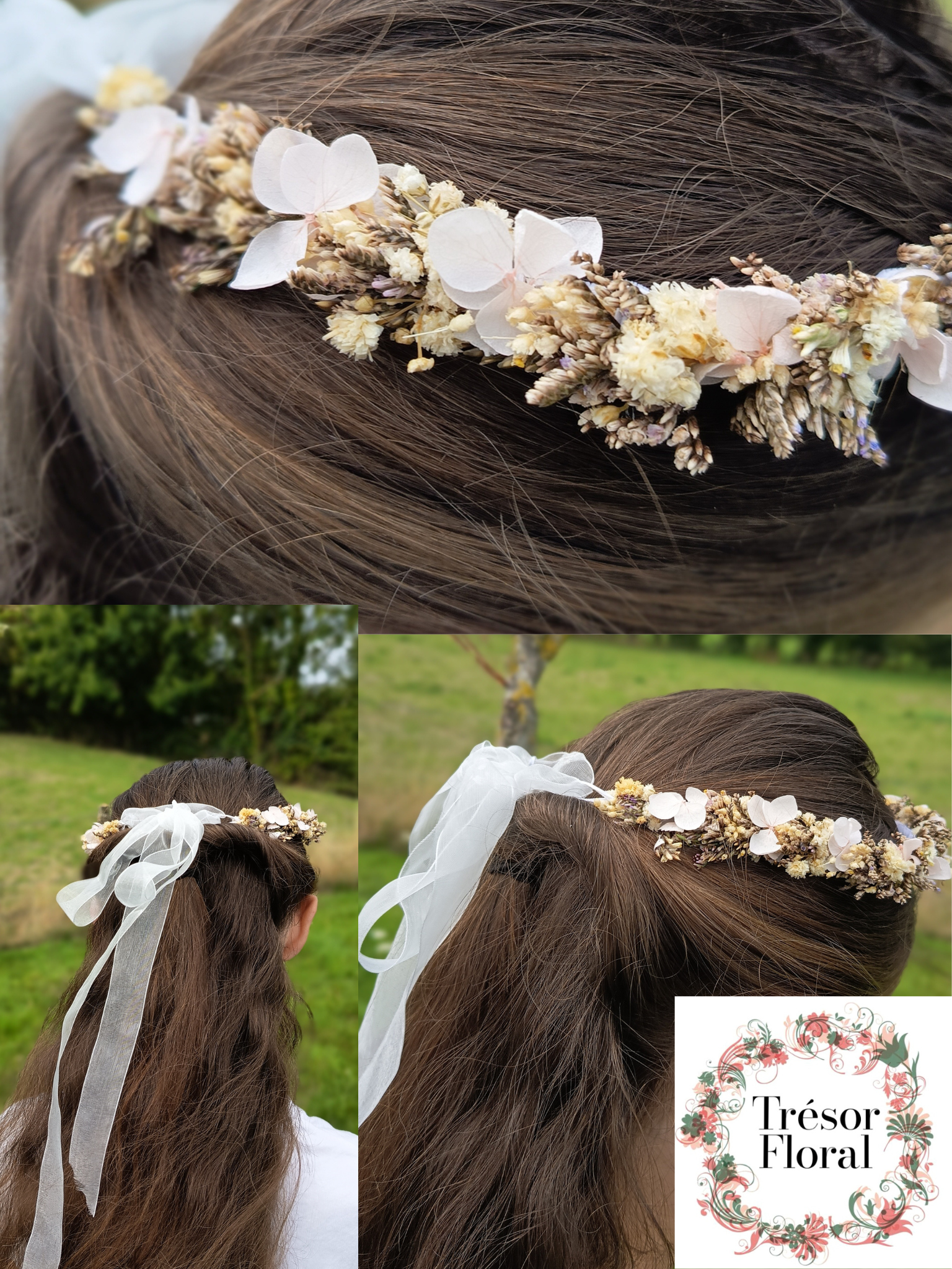 Couronne de fleurs séchées