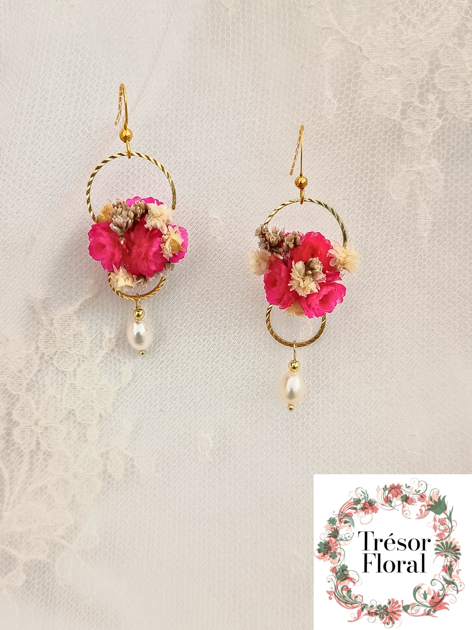 Boucle d’oreille florale originale